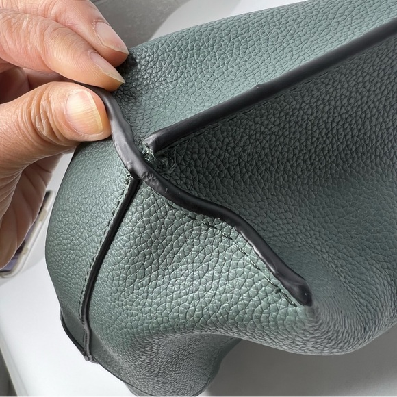 MDBM MAISON DE Beaute Marseille Green Leather Large Tote Shopper Bag - Picture 12 of 12